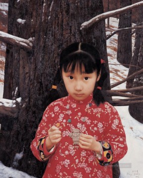 First Snow WYD Chinese Girls Oil Paintings
